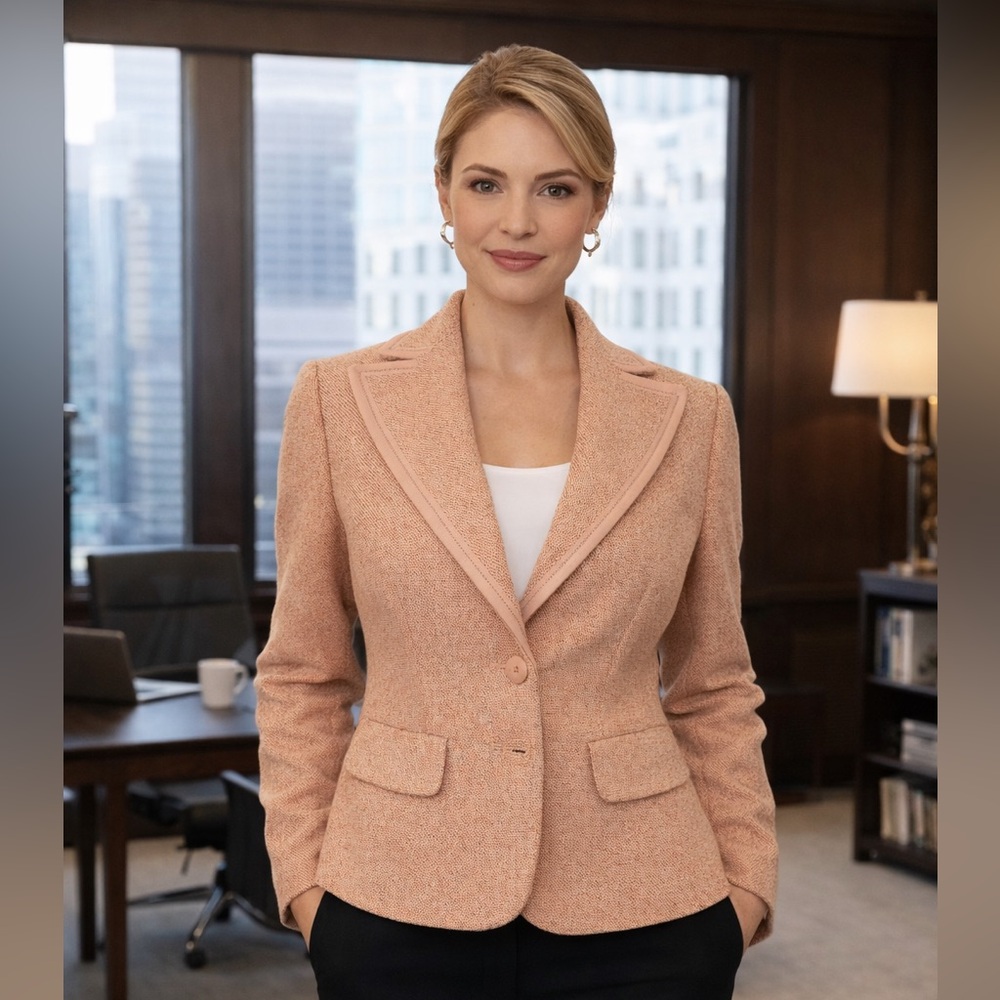 Ann Taylor Women's Blazer in Soft Peach
